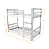 Camarote Makalu Blanco y Matiz Natural 113x165cm para Colchón Sencillo 100 X 190 Cm con Cabecero