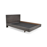 Cama Libia Tabaco y Matiz Wengue 166x90cm para Colchón Queen 160 X 190 Cm con Cabecero