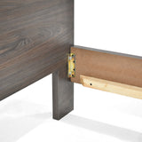 Cama Libia Tabaco y Matiz Wengue 166x90cm para Colchón Queen 160 X 190 Cm con Cabecero