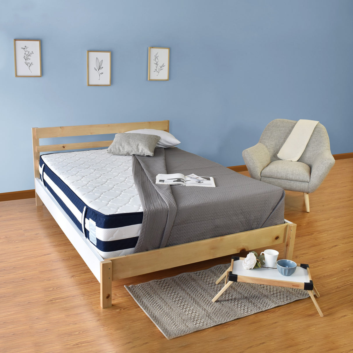 Cama Cincinnati Matiz Natural 146x77.5cm para Colchón Doble 140 X 190 Cm con Cabecero