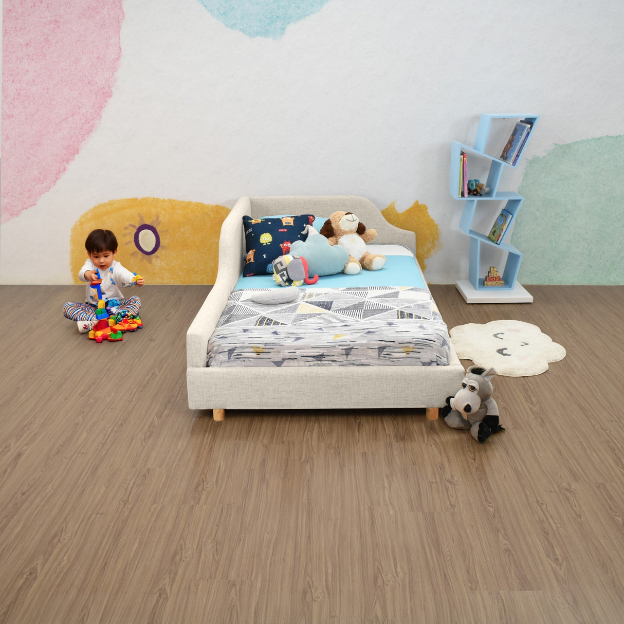 Cama Infantil Twist Trigo y Matiz Wengue 112x61cm para Colchón Sencillo 100 X 190 Cm con Cabecero
