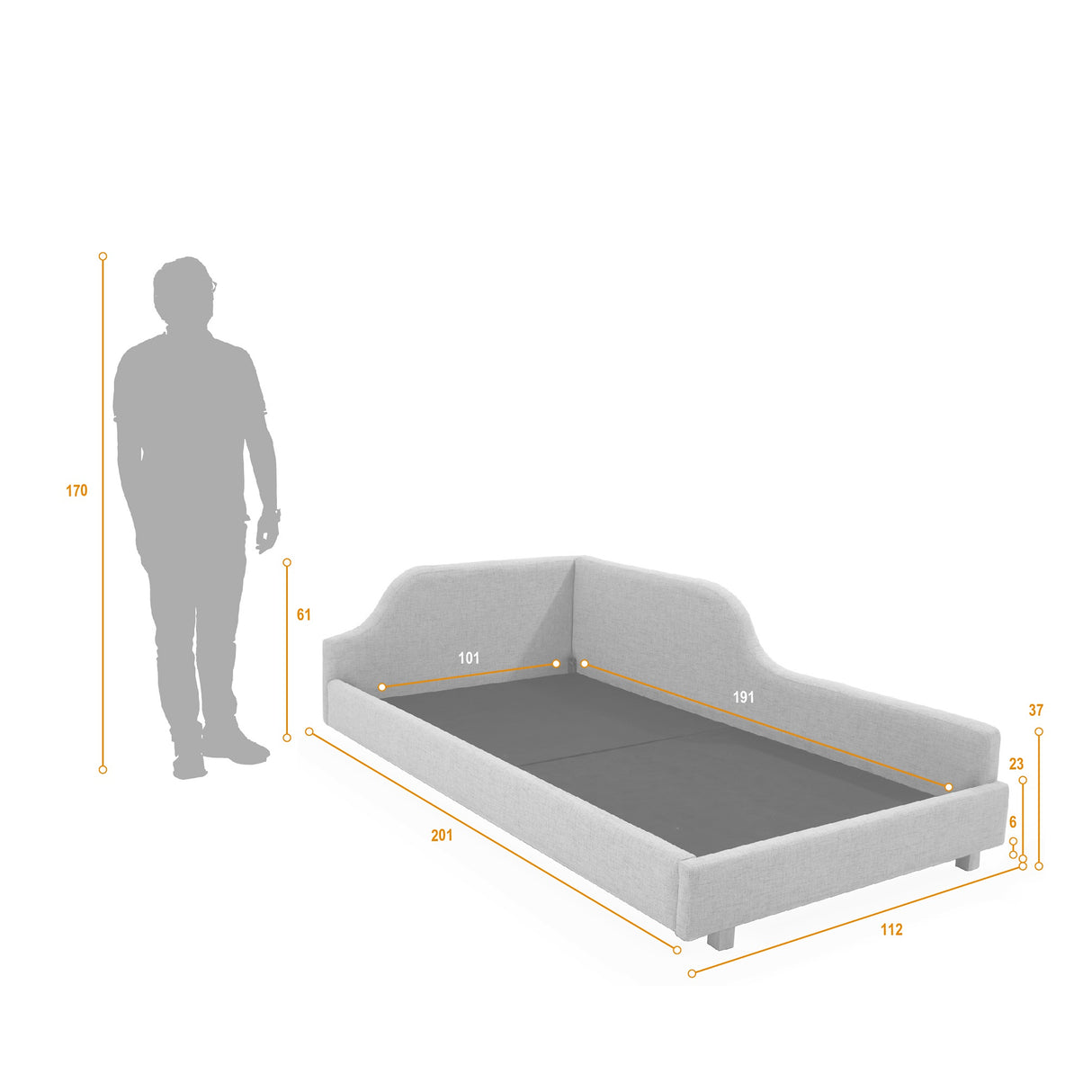 Cama Infantil Twist Trigo y Matiz Wengue 112x61cm para Colchón Sencillo 100 X 190 Cm con Cabecero