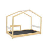 Cama Infantil Twist Blanco y Matiz Natural 108x160cm para Colchón Sencillo 100 X 190 Cm sin Cabecero