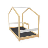 Cama Infantil Twist Blanco y Matiz Natural 108x160cm para Colchón Sencillo 100 X 190 Cm sin Cabecero