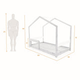 Cama Infantil Twist Blanco y Matiz Natural 108x160cm para Colchón Sencillo 100 X 190 Cm sin Cabecero