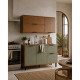 Cocina Rosario Natural y Olivia 120x163cm con Cinco Puertas sin Mesón y Sin Estufa