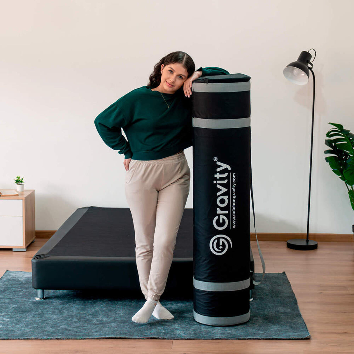 Colchón Enrollado Gravity P24 Blanco Doble 140 X 190 Cm Ortopedico Firmeza Medio