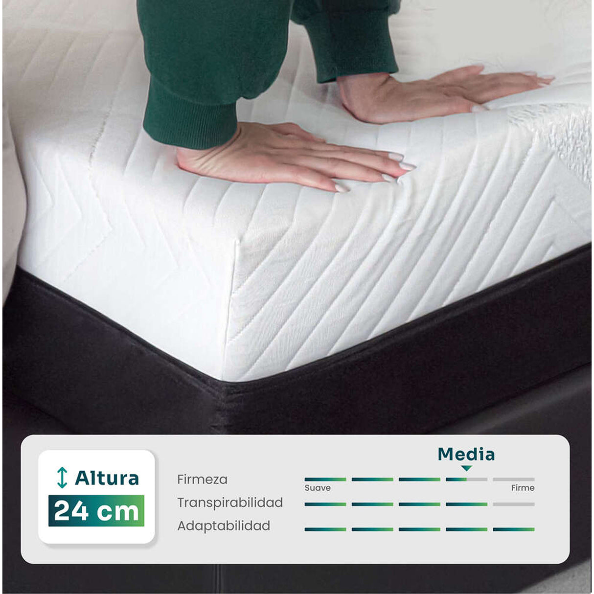 Colchón Enrollado Gravity P24 Blanco Doble 140 X 190 Cm Ortopedico Firmeza Medio