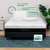 Combo Colchón Enrollado Gravity P24 Blanco Doble 140 X 190 Cm Ortopedico Firmeza Medio con Dos Almohadas Orbital Dream y Un Protector de Colchón