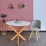 Mesa de Comedor Luxor Blanco y Matiz Natural 105x76.5cm