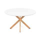 Mesa de Comedor Luxor Blanco y Matiz Natural 120x76.5cm