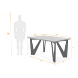 Mesa de Comedor Brixton Mácula y Matiz Negro 144x74cm