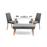 Juego de Comedor Lugo Blanco y Matiz Natural 110x76cm