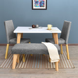 Juego de Comedor Lugo Blanco y Matiz Natural 110x76cm