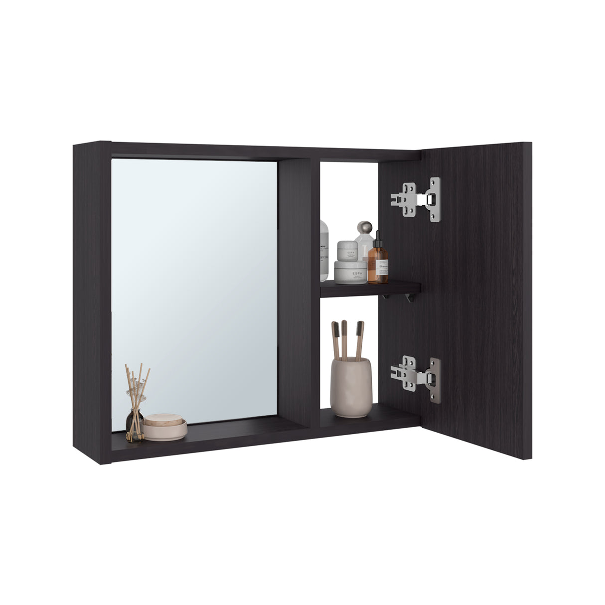Gabinete de Baño Alessi Wengue 50.5x40.3cm con Una Puerta y con Espejo
