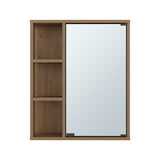 Gabinete de Baño Berkel Fresno Europeo 50x60cm con Una Puerta Cuatro Entrepaños y con Espejo