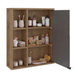 Gabinete de Baño Berkel Fresno Europeo 50x60cm con Una Puerta Cuatro Entrepaños y con Espejo