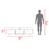Rack de TV Serena Blanco y Fresno Europeo 180x51.1cm para TV Hasta 65" Pulgadas con Un Cajón y con Tres Compartimientos