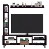 Centro de Entretenimiento Scio Wengue 170x169.1cm para TV Hasta 65" Pulgadas y con Nueve Compartimientos