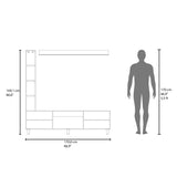 Centro de Entretenimiento Scio Wengue 170x169.1cm para TV Hasta 65" Pulgadas y con Nueve Compartimientos