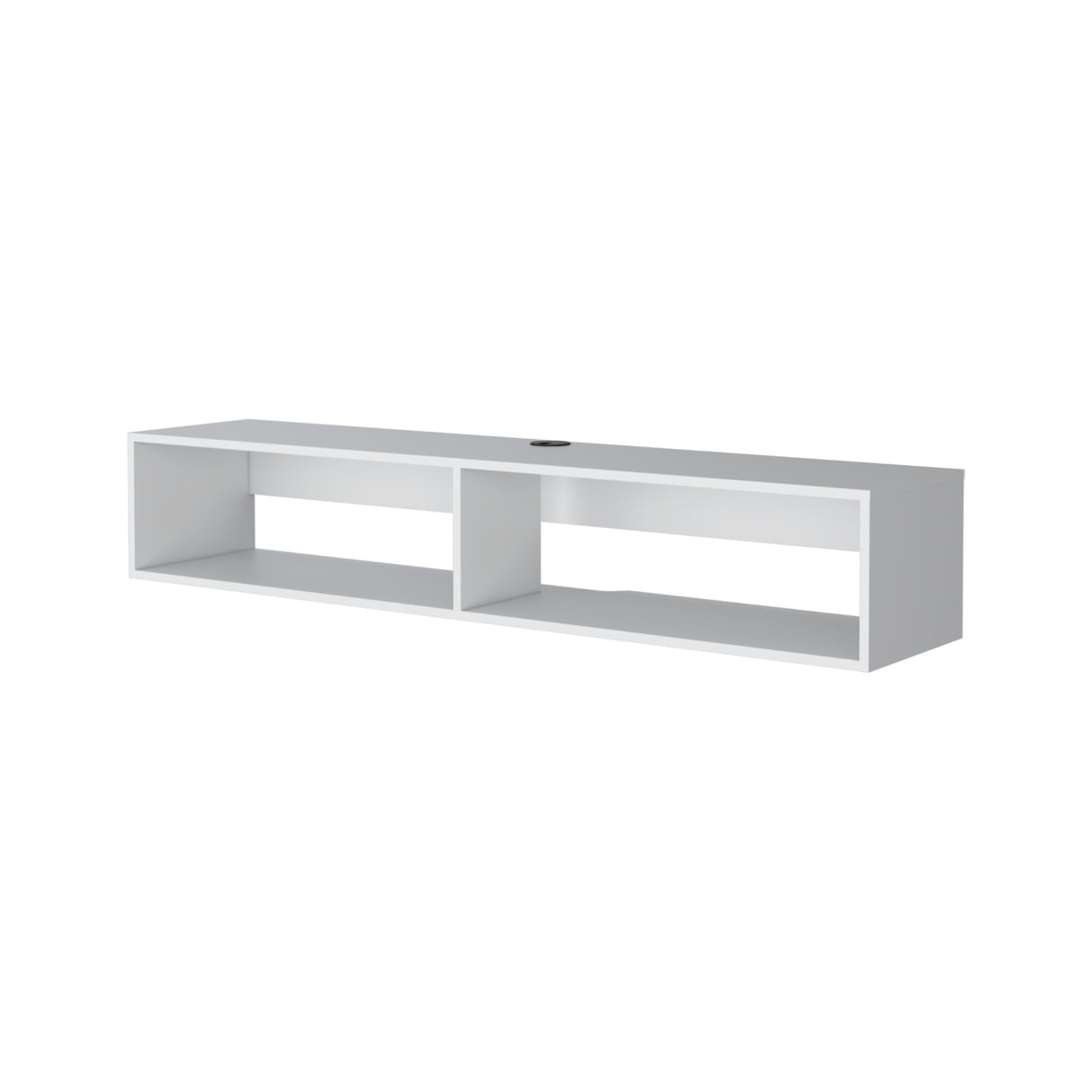 Rack de TV Flotante Blanco 150x26.5cm para TV Hasta 60" Pulgadas y con Dos Compartimientos