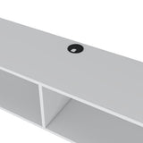 Rack de TV Flotante Blanco 150x26.5cm para TV Hasta 60" Pulgadas y con Dos Compartimientos