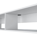 Rack de TV Flotante Blanco 150x26.5cm para TV Hasta 60" Pulgadas y con Dos Compartimientos