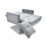 Sofacama Torino Plata y Matiz Caoba 147x87cm de Dos Puestos Reclinable y con Apoya Brazos