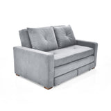 Sofacama Torino Plata y Matiz Caoba 147x87cm de Dos Puestos Reclinable y con Apoya Brazos