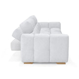 Sofacama Miami Plata y Matiz Natural 228x78cm de Tres Puestos Reclinable y con Apoya Brazos