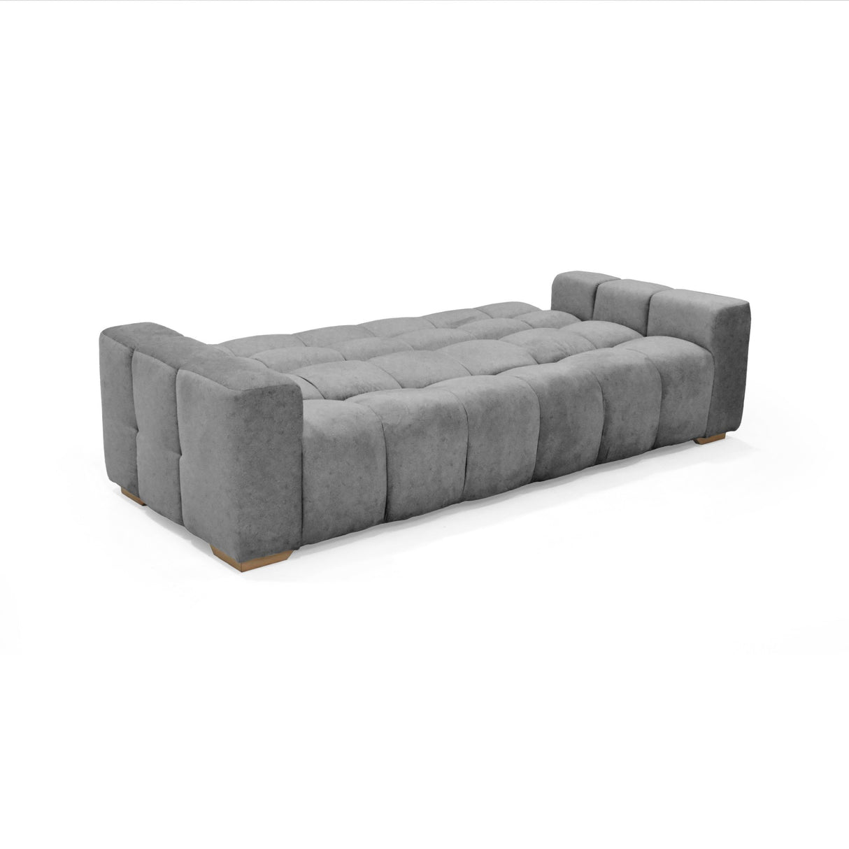 Sofacama Miami Gris y Matiz Natural 228x78cm de Tres Puestos Reclinable y con Apoya Brazos
