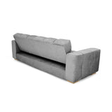 Sofacama Miami Gris y Matiz Natural 228x78cm de Tres Puestos Reclinable y con Apoya Brazos
