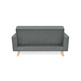Sofá Barza Gris y Matiz Natural 150x82cm de Dos Puestos y con Apoya Brazos