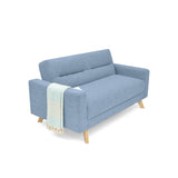 Sofá Barza Indigo y Matiz Natural 150x82cm de Dos Puestos y con Apoya Brazos