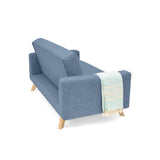 Sofá Barza Indigo y Matiz Natural 150x82cm de Dos Puestos y con Apoya Brazos
