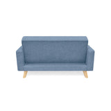 Sofá Barza Indigo y Matiz Natural 150x82cm de Dos Puestos y con Apoya Brazos