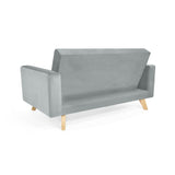 Sofá Baru Plata y Matiz Natural 150x82cm de Dos Puestos y con Apoya Brazos
