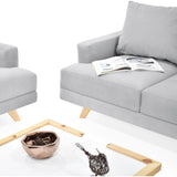 Sala Lisboa Plata y Matiz Natural 137x84cm de Tres Puestos y con Apoya Brazos