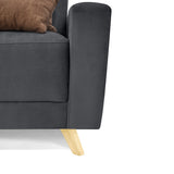 Sala Dominic Gris y Matiz Natural 206x80cm de Cuatro Puestos Reclinable y con Apoya Brazos