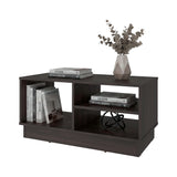 Mesa de Centro Caoba Nogal 80x39.6cm Rectangular con Compartimiento