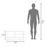 Mesa de Centro Caoba Nogal 80x39.6cm Rectangular con Compartimiento