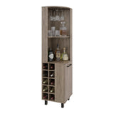 Bar Esquinero Kaia Cannolo 45x180cm con Doce Compartimientos y con Diez Portabotellas