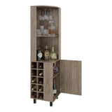 Bar Esquinero Kaia Cannolo 45x180cm con Doce Compartimientos y con Diez Portabotellas
