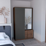 Closet Seville Milan y Plomo 106.6x180cm con Una Puerta y con Espejo
