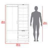 Closet Seville Milan y Plomo 106.6x180cm con Una Puerta y con Espejo