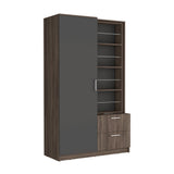 Closet Seville Milan y Plomo 106.6x180cm con Una Puerta y con Espejo