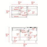 Cocina Orquidea Blanco Positano 150x210cm con Mesón de Acero Inoxidable Lado Izquierdo y sin Estufa
