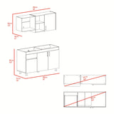 Cocina Ladson Blanco Positano 150x210cm para Mesón Derechosin Mesón y sin Estufa
