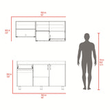Cocina Ladson Blanco Positano 150x210cm para Mesón Derechosin Mesón y sin Estufa