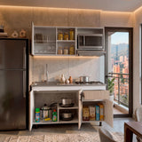 Cocina Ladson Blanco Positano 150x210cm para Mesón Izquierdo sin Mesón y sin Estufa